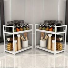 1/2pcs Metal Vanity Makeup Storage Shelf, Cosmetics Storage Rack, Double Layer Shower Gel Skin Care Storage Organizer, Bathroom Countertop Standing Shelf, Household Storage And Organization For Kitchen, Bedroom, Bathroom, Office, Desk Utility Racks - Multicolor - View 10