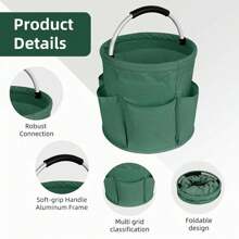 Multi-Taschen Wasserdichter Garten- und Reinigungsprodukt Aufbewahrungsbeutel mit Griff und 6 Fächern, faltbar, für Garten, Badezimmer, Innenbereich (Blau)