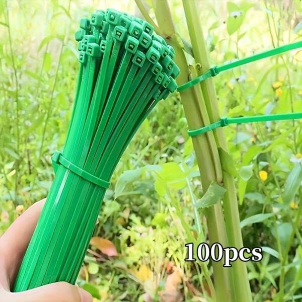 100 piezas de correas de amarre para plantas, envoltura de plantas, fijación de plantas, cuidado de jardinería, utilizadas para macetas, plantas de jardín y soportes de plantas