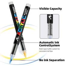 24/36/48/60/72 Farben Gerade Flüssig Soft-Spitze Acryl-Marker Set Schüler Nicht-durchlässig Stapelbar Kunst Pinsel Interessenklasse Malerei Aquarellstift Graffiti Farbe Soft Stift Schulanfang