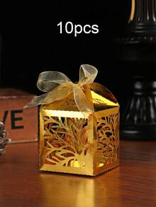 10/50pcs Leaf Pattern Laser Cut Candy Boxes Small Chocolate Packaging Boxes Favor Boxes For Wedding Engagement Bridal Showr Birthday Party Decorations - Multicolor - View 21