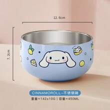 Sanrio 1 stuk levendige Hello Kitty-kom | Sanrio Hello Kitty 304 roestvrijstalen ramenkom - schattige grote instant noedel-, fruitsalade-, rijst- en soepkom - roze, handmatige opening, handwas aanbevolen - ideaal voor school, kamperen in de buitenlucht, kantoor, thuis, noedelkom, schoolbenodigdheden