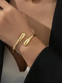 1 Set Fashionable & Elegant Advanced Design Geometric Shaped Alloy Bracelet, Necklace, Stud Earrings Jewelry Set, For Holidays, Parties, Dates - Elegant Gift For Girlfriend