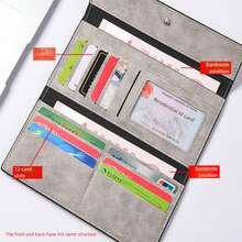 1pc Long Bifold Unisex Leather Passport Wallet With Credit Card Slots, Holds Cash, Coins, Receipts, ID Cards, Bank Cards - Multicolor - View 1