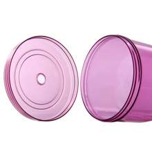 Mainstays 20oz Plastic Tumbler With Screw Top Lid And Straw, Clear - Purple - View 3