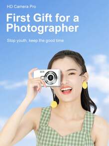 1 Pc Q12 Digital Camera With 32G Memory Card,50 Million Pixels 2.4-Inch Screen Portable Camera, Rechargeable Camera CCD & Multiple Filter Modes. Portable Anti-Shake Smart Zoom Digital Camera For Outdoor