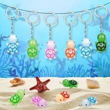 Llavero de tortuga mini multicolor, regalos para fiestas a granel, figura de resina de tortuga pequeña, encanto de bolso, estatua de tortuga decorativa, premios para estudiantes en el aula, suministros de fiesta de cumpleaños para niños y niñas, mochila escolar con diseño de dibujos animados
