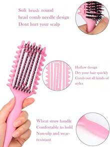 Lược tạo kiểu tóc xoăn cho tóc xoăn, tóc xoăn cứng và tóc thẳng – Nhiều kiểu tóc có sẵn | Làm mượt, định hình và gỡ rối mà không làm tóc bị kéo hoặc gãy - Nhiều màu - Xem 4