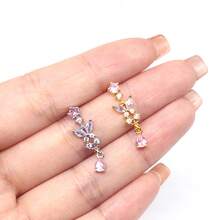 Butterfly Nose Nail Heart-Shaped Pentagram Puncture Accessory For Women, Stainless Steel Nose Accessory - 銀色 - 查看 4