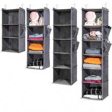 1 件无纺布悬挂式储物袋，多功能衣柜整理袋，防水防尘分层悬挂式储物袋，适用于衣服、内衣、家用袋，适用于学校、学校配件、学校用品 - 灰色 - 查看 6