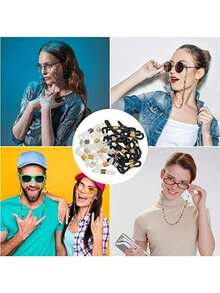 100pcs/Pack Silicone Candy Color Eyewear Strap, Glasses String, DIY Eyeglasses Accessory, Beaded Lanyard