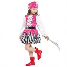 Vestido y ropa de pirata para niñas, disfraz de piratas del Caribe para niños, sin armas - Multicolor - Ver 3
