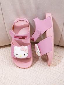 SANRIO Sandalias de dibujos animados  de , zapatos de dibujos animados, sandalias casuales con suela gruesa para niños, nuevo diseño, estilo deportivo y de playa, planas, lindas, transpirables y antideslizantes con suela gruesa para interiores, hogar y baño - Rosa vieja - Ver 2