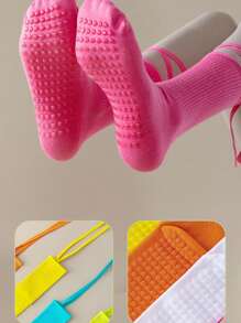 1 Paar rutschfeste Yoga Pilates Ballett Socken mit Kreuzriemen, geeignet für Yoga/Tanz/Sportoutfit, entworfen für Mädchen