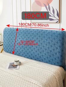 1pc Jacquard Bed Headboard Cover Solid Color Elasticity Bedhead Protective Cover All-Inclusive Soft Cozy Bedhead Cover