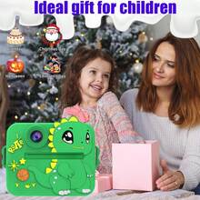 Fotocamera istantanea per bambini, fotocamera istantanea per bambini con 3 rotoli di carta per stampa e 5 penne colorate, regalo di Natale e compleanno, giocattolo fotografico ideale per la creatività e il divertimento, regalo per bambini e bambine 3-12 anni (rosa/verde/viola). Opzioni disponibili: singola macchina fotografica o set da 32GB con 5 rotoli di carta - Natale, compleanno, Capodanno, Ognissanti - ZSK-Multicolore - Visualizzare 7