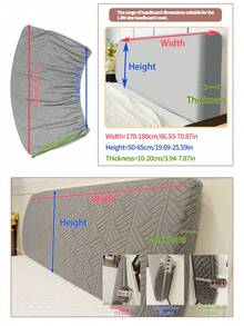 1 pieza Funda elástica antideslizante para cabecero de cama, funda de cabecero suave y amigable con la piel, decoración para las cuatro estaciones, bolsa, organizador, almacenamiento, decoración de cocina, artículos del hogar, regalo del Día de la Madre, decoración de dormitorio, jardín, decoración de cocina, verano, playa, artículos esenciales de viaje, decoración de habitación, suave, graduación - Gris Oscuro - Ver 14