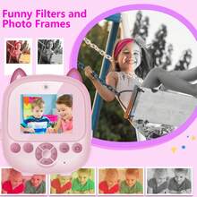 Cámara instantánea para niños con impresión instantánea al tomar fotos, lentes duales de alta definición, impresión instantánea, con rollo de papel integrado. Cámara digital de selfies para niños, regalo de Navidad y Halloween. Viene con tarjeta de memoria de 32GB y 5 rollos de papel fotográfico, todo en un set - ZSK-Multicolor - Ver 5