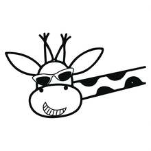 1pc Giraffe Metal Wall Decor, Sunglasses Giraffe Abstract Design, Indoor & Outdoor Wall Decoration