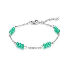 1pc Fashion Minimalist Versatile Stainless Steel & Natural Stone Bracelet, Multi-Color Options Suitable For Women Daily Wear