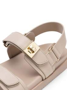 Women Flat Sandals Hook-And-Loop Fashion Summer Comfortable Outdoor Casual Sports Beach Sandals - Màu be - Xem 4