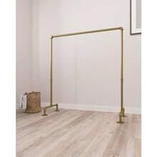 Exquisite Gold Pipe Freestanding Clothes Organizer Rail - Transform Your Room Aesthetic - Gold - View 4