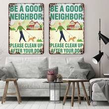 Clean Up After Your Dog Signs, Metal Sign, No Pooping Dog Signs With UV Protected & Waterproof, Double Sided Pick Up After Your Dog Sign For Yard - (Aluminum) - View 4