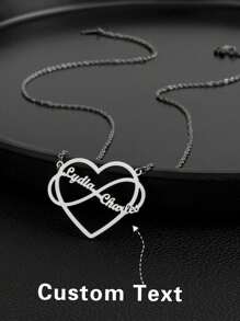 Customized Personalized Fashionable, Elegant, High-End, Multifunctional Heart-Shaped Necklace, Customized Letter Necklace, Gift For Friends, Family, Birthday, Festival, Anniversary, Suitable For Daily Wear And Gatherings