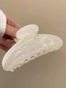 3 件/1 件女式大号 10.5 厘米/4.13 英寸混合颜色白色粉色蓝色轻质塑料发夹，时尚百搭高端优雅简约配饰，适合日常佩戴、休闲派对通勤海滩度假、发型造型洗发化妆发爪发夹发夹发夹发夹发夹秋冬女士发饰