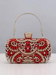 Bolsa de festa com alça de metal, bolsa clutch com diamantes para noite, bolsa clutch dourada para casamento, bolsa de ombro com corrente, pequena, presente para o Dia dos Namorados