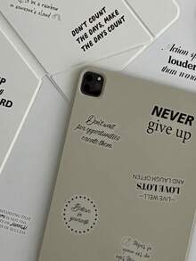 SCXXBSW 50pcs English Inspirational Short Sentences Cartoon Graffiti Double Transparent Stickers Decoration Hand Account Water Cup Notebook Luggage Waterproof Stickers - Multicolor - View 8