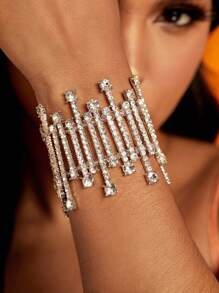 Glamorous Artificial Crystal Decor Bangle For Women For Party