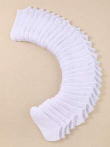 15双黑白儿童休闲船袜，适合男孩女孩日常运动穿着 - 白色 - 查看 5