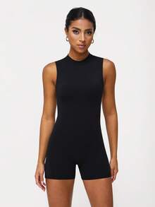 Sodalemon Women's Backless Sports Jumpsuit With Padded Bra, Fitness Activewear Sleeveless Yoga Jumpsuit - Black - View 7