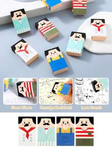 1/4pcs Cute Salaryman Erasers Bald Uncle Erasers Bulk Bald Eraser Desk Pet Fun Pencil Eraser Back To School Gifts For School Classroom Rewards Party Favors