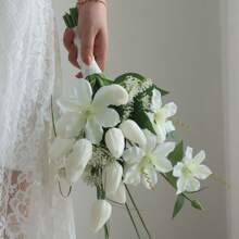 Artificial Tulips Flowers For Bride Wedding Photoshoot Photography Bouquet Decoration, Wedding Registration Holding Flowers Summer Birthday Gifts Beach Back To School School Supplies Room Decor