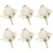 Artificial Eucalyptus & White Flower Bridesmaid Bouquet, Pre-Made Small Floral Arrangement For Wedding Centerpiece, Party/Ceremony Anniversary Tabletop Decor