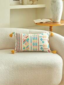 1 buc. Față de pernă decorativă cu broderie geometrică marocană boemă, pentru sufragerie, dormitor, petrecere, toate anotimpurile