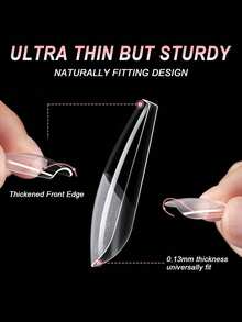 240pcs Matte Finish Full Cover Press-On Nails, Coffin Shaped Artificial Nails, Thin Front Thick Back Design For Secure Fit, Reusable Gel Extension Nail Stickers, DIY Nail Art Supplies For Women