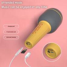 PANDA Wireless Karaoke Microphone & Bluetooth Speaker 2-In-1 | Bluetooth 5.0 Stable Connection + 5 Funny Voice Changing Effects | Built-In Professional Anti-Shock Chip + 360° Surround Sound | Long-Lasting Battery Life + TF Card Local Playback | Suitable For Outdoor Camping/Car Travel Karaoke, Home Parties, KTV Singing