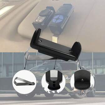 1 件 ABS 遮阳板夹支架，耐用车库门遥控器夹，汽车遮阳板配件