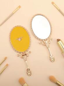 1 Stück [Muttertagsexplosion] Französisch leicht luxuriöser Handschminkspiegel Tischspiegel Dual-Use Prinzessin Schminkspiegel Social-Media-Star Der gleiche Stil Badezimmerspiegel Tragbarer Schminkspiegel Geburtstaggeschenk für Frauen