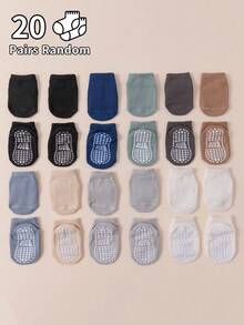 12 双防滑婴儿袜，适合男孩和女孩，春夏季 - 彩色 - 查看 45