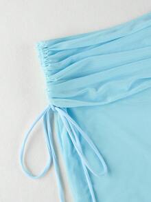 Sheer 3 Pieces Bikini Sets 2025 Swimwear Nightclub Partywear Brazilian Swimsuit O-Ring Bathing Suit With Skirt Thong Biquini - Baby Blue - View 10