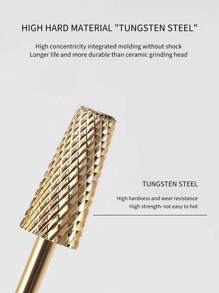 SHANGFEIYA 5-In-1 Gold Plated Nail Drill Bits, Multi-Functional Nail Care Tools, Non-Heating Russian Style Nail Grinder