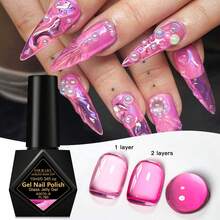 FOUR LILY 10ml Glass Jelly Gel Polish Long Lasting Colorful Spring Summer Ice Transparent Soak Off Varnish Nail Design Nails - Multicolor - View 12