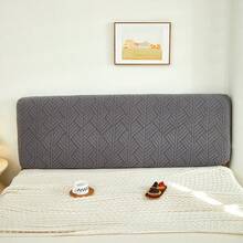 1 pieza Funda elástica antideslizante para cabecero de cama, funda de cabecero suave y amigable con la piel, decoración para las cuatro estaciones, bolsa, organizador, almacenamiento, decoración de cocina, artículos del hogar, regalo del Día de la Madre, decoración de dormitorio, jardín, decoración de cocina, verano, playa, artículos esenciales de viaje, decoración de habitación, suave, graduación - Gris Oscuro - Ver 5