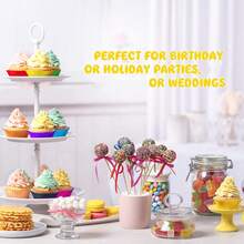 JiaWang 100/200pcs Multicolor Foil Cupcake Liners Muffin Wrappers, & Grease-Proof Paper Baking Cups Standard Size Decoration Cups For Weddings Birthdays Party(2 X 1.25 Inch) - Multicolor - View 8