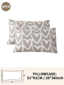 1个/2个/4个装涤纶心形图案枕套（不含枕芯），柔软舒适，四季皆宜 - 彩色 - 查看 42
