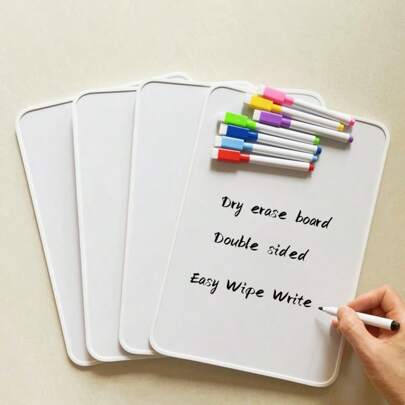 1Pc Whiteboard Two-Sided Erasable Writable Clipboard Dry Wipe Whiteboard Record Notes Drawing Board Message Board Various Size Home Decor Back To School Room Decor School Supplies